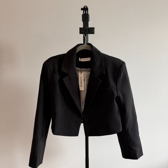 Crop Black Blazer - Commense - Picture 4 of 6